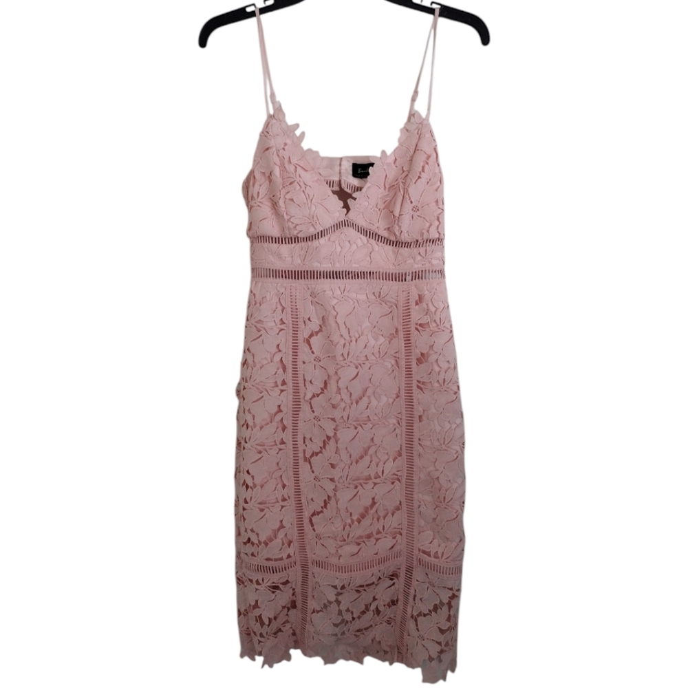 Bardot light pink botanic lace cutout dress size 6